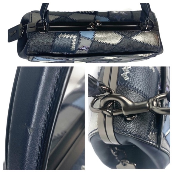 💙Coach Patchwork Leather Frame 1941 Kisslock Bag - Picture 6 of 8
